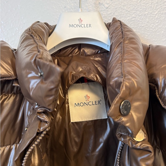 MONCLER BROWN PUFFER COAT - Picture 3 of 6
